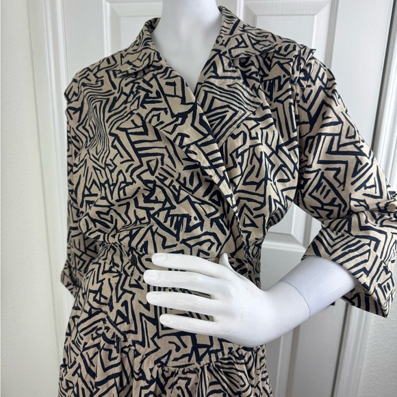 Betsy’s Things Geometric Patterned Black and Cream Dress.  #172 - Picture 5 of 16